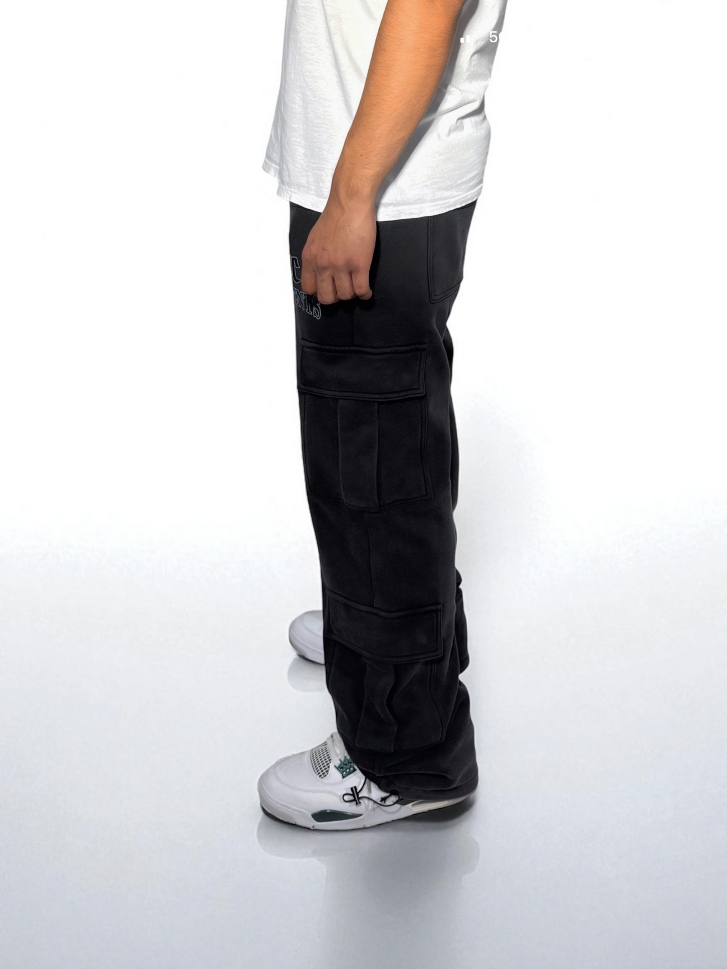 "Washed Black" Dual Cargo Sweats