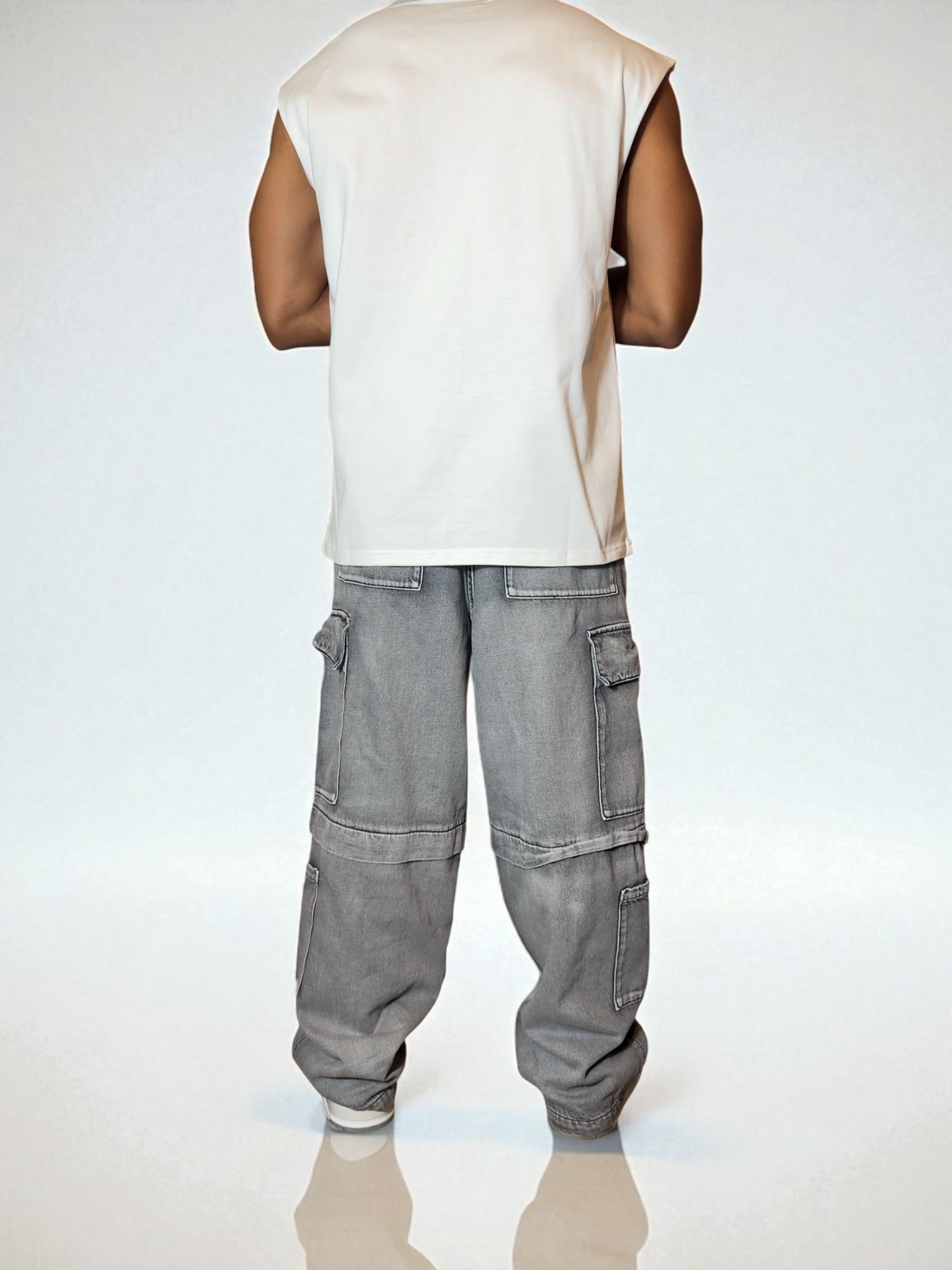 “World Tour” Sleeveless Tee – White